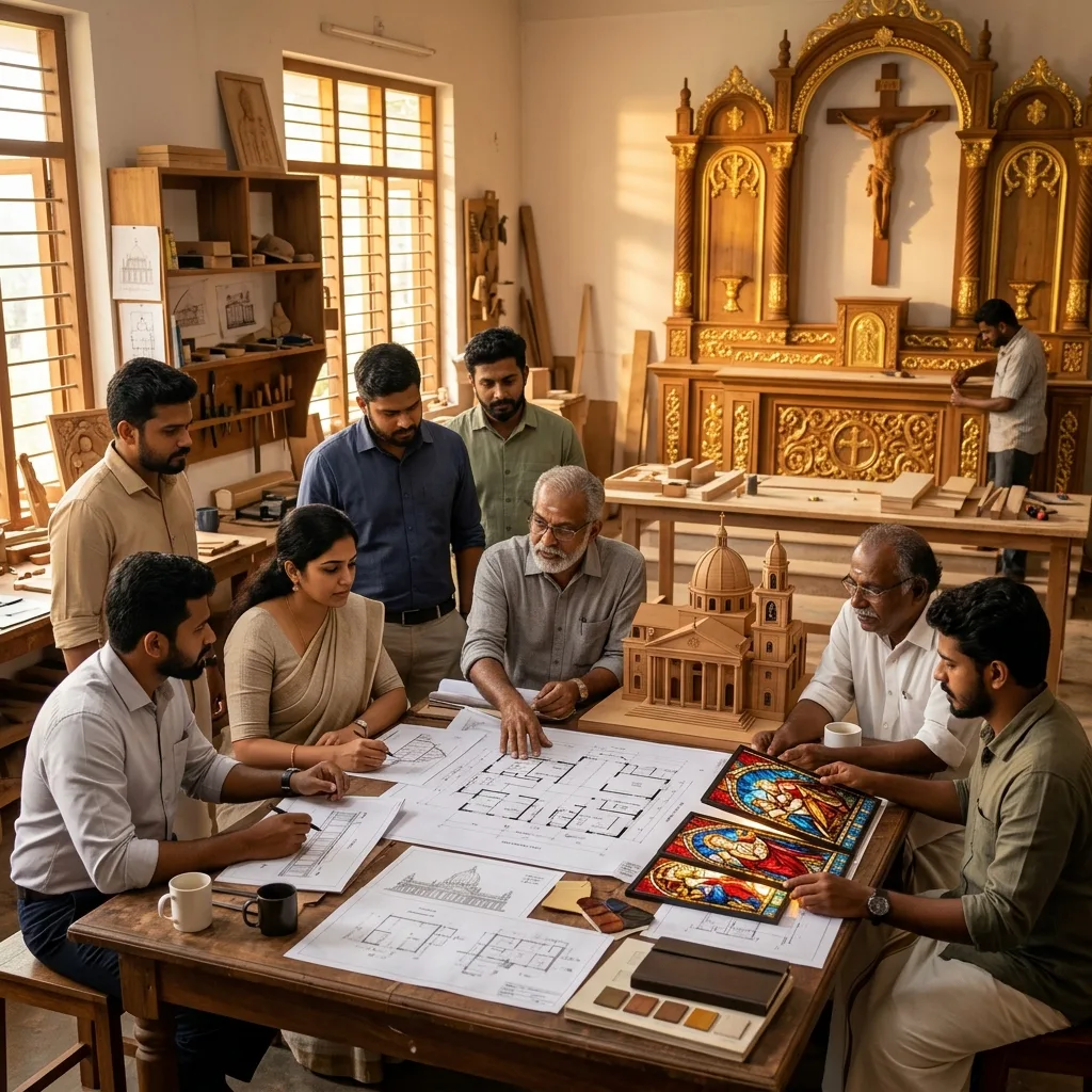 Marymatha Builders team planning church construction